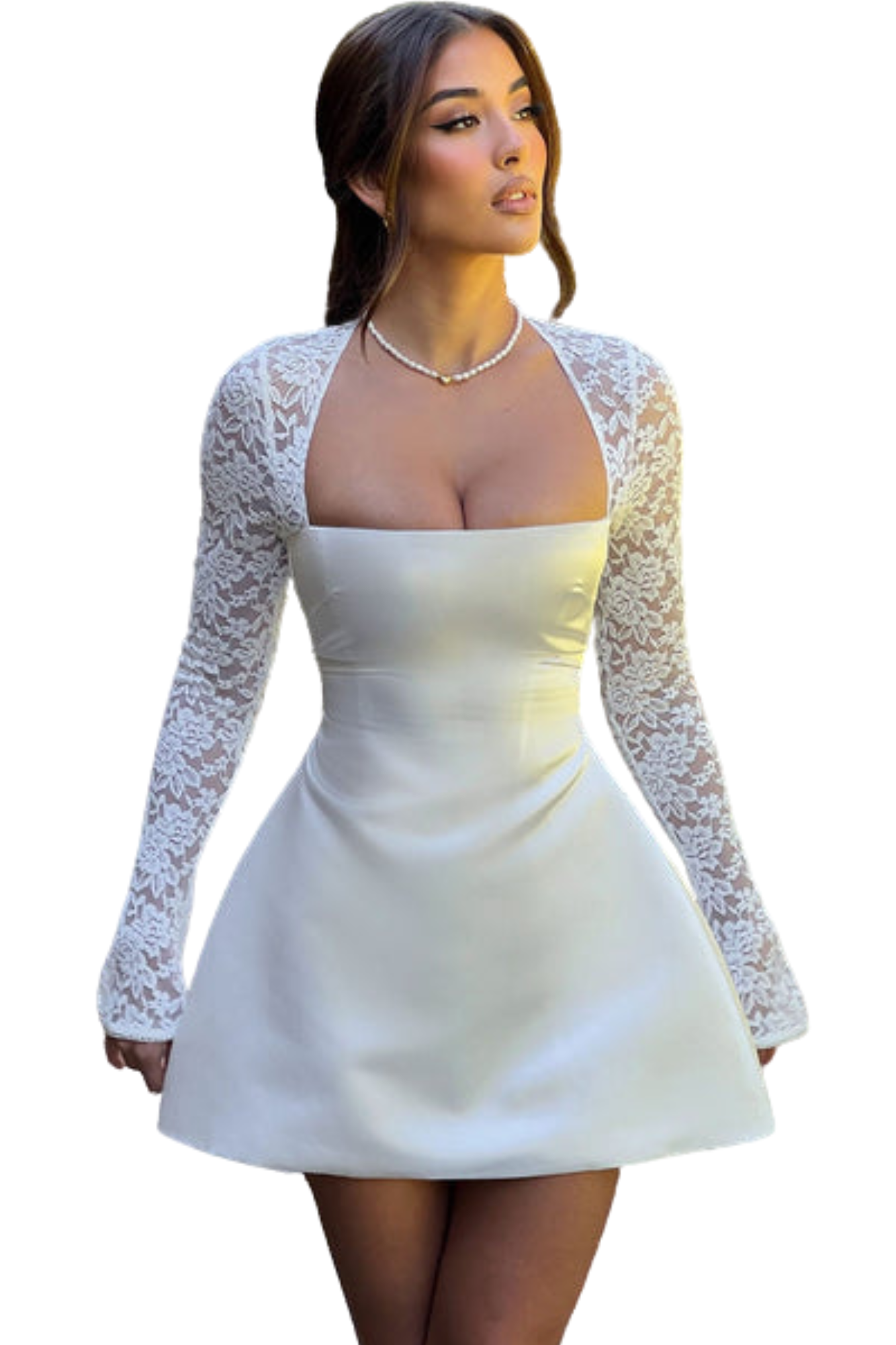 Vestido Curto Sadie Mini em Marfim