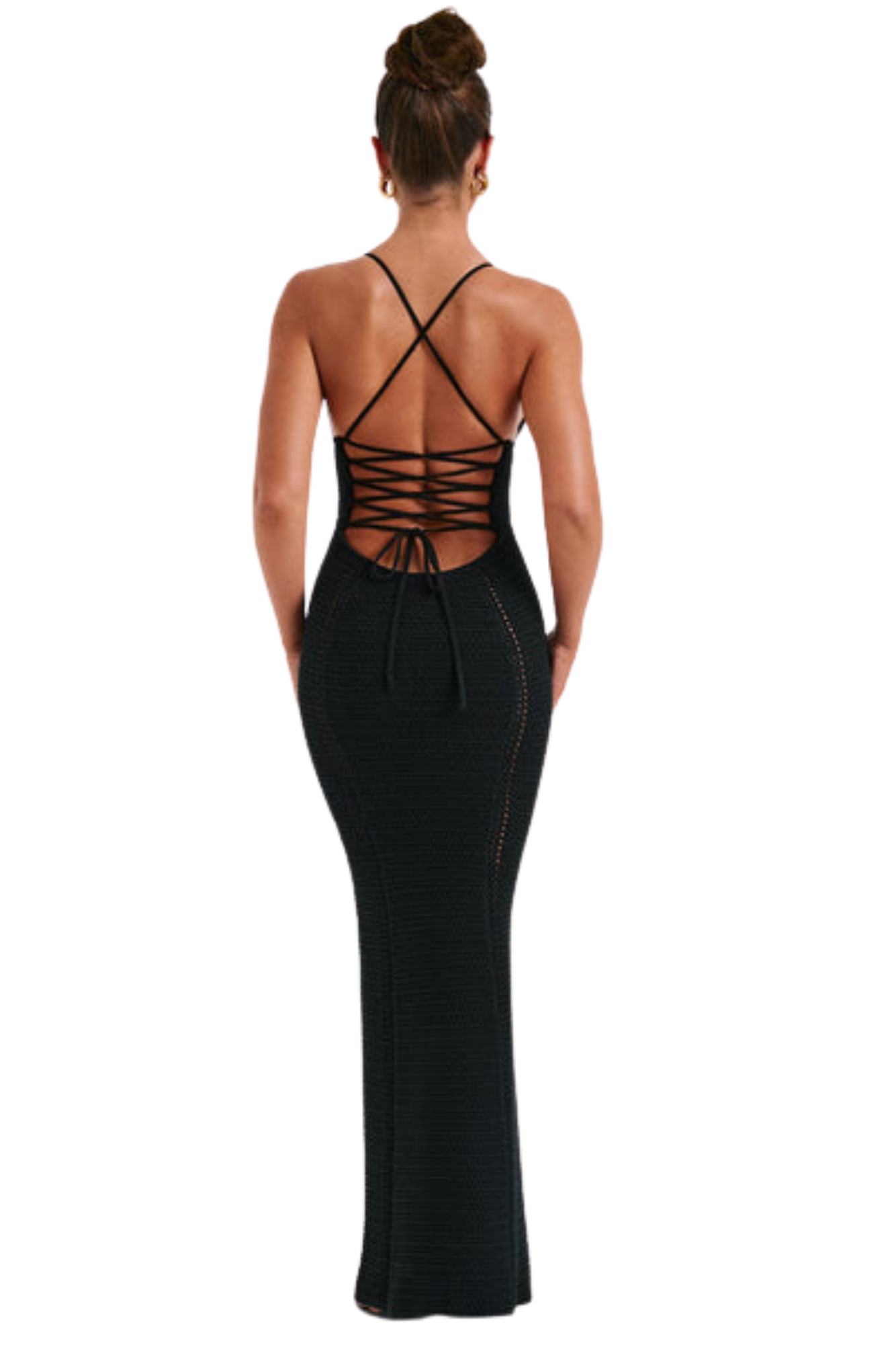 Vestido Longo Crochê - Preto