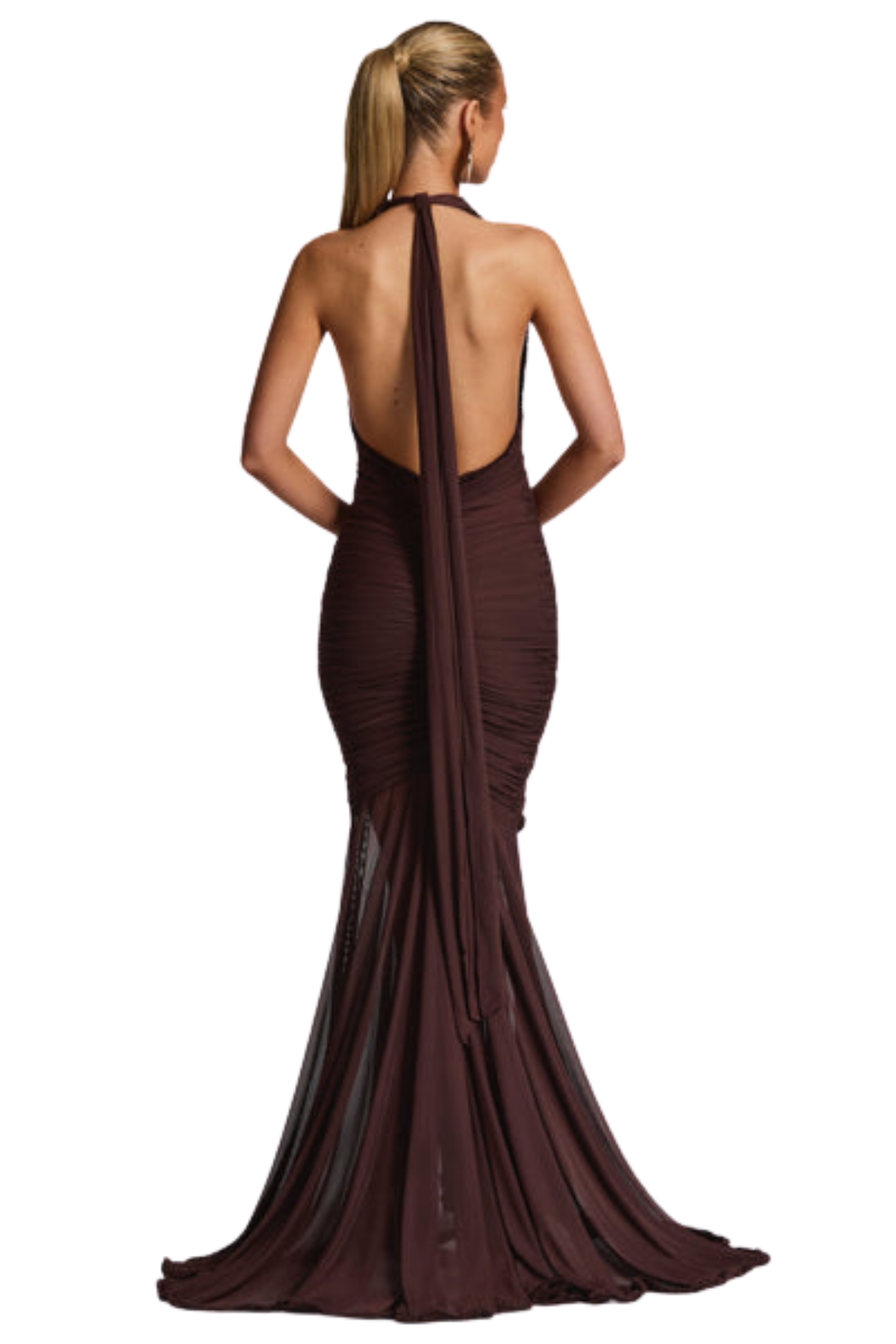 Vestido Longo Eclipse Marrom Ameixa