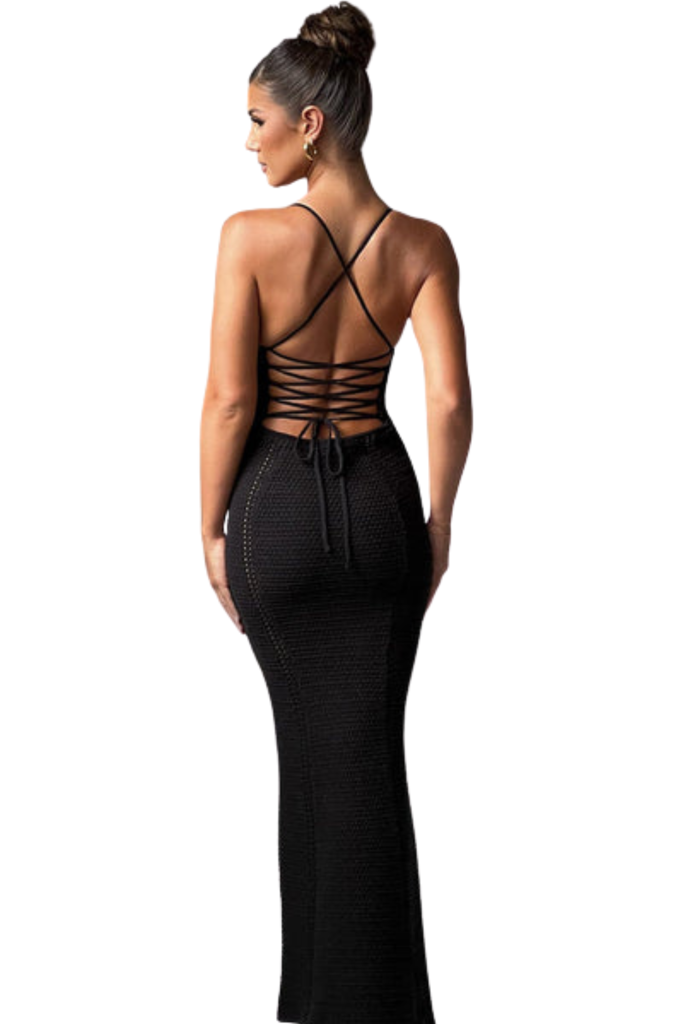 Vestido Longo Crochê - Preto