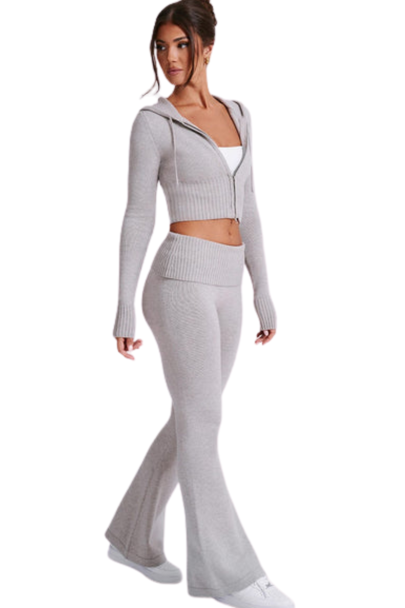 Conjunto Knitwear Portia – Cinza Claro Mesclado