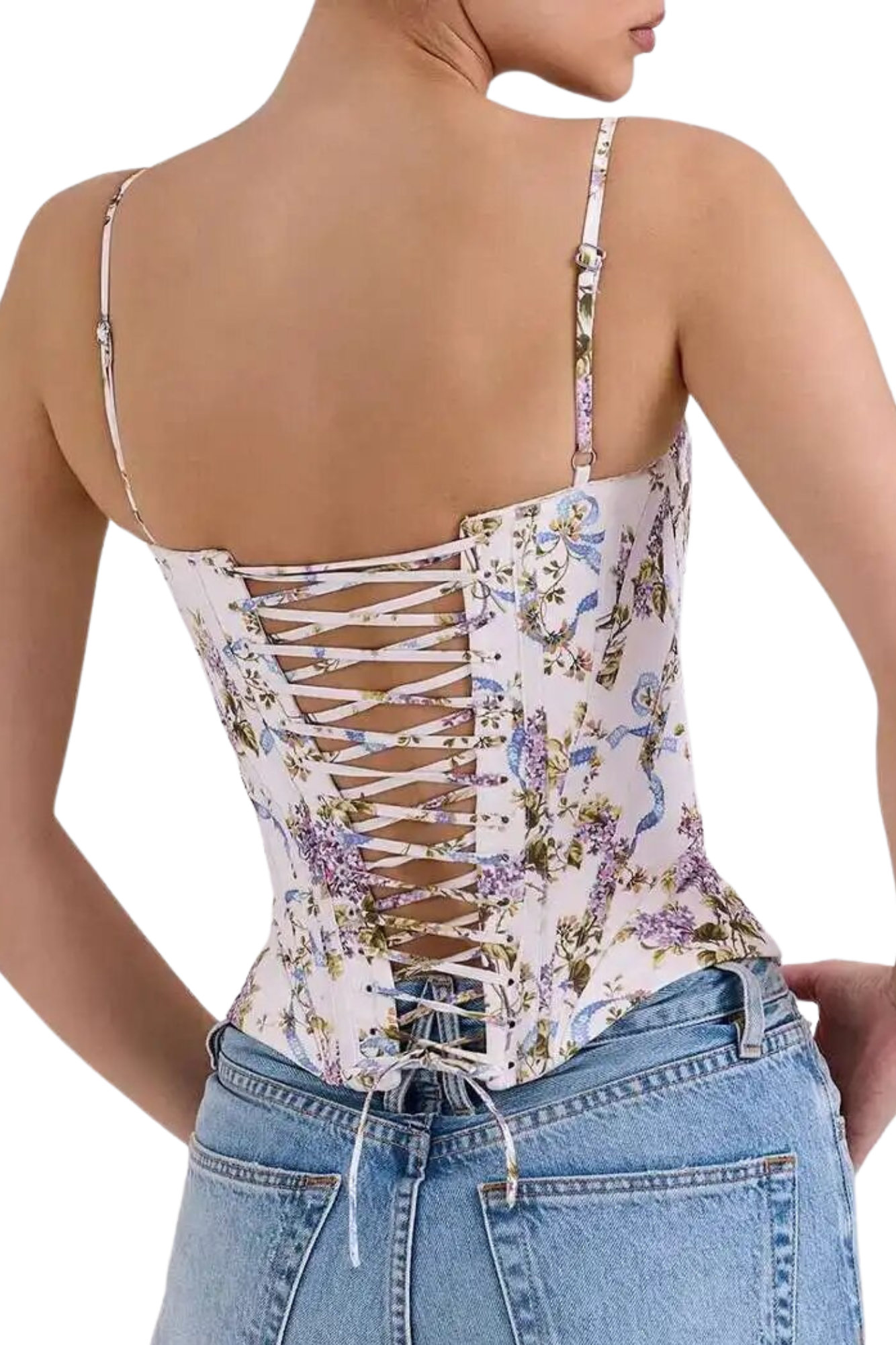 Corset Modelador Sara - Branco Floral