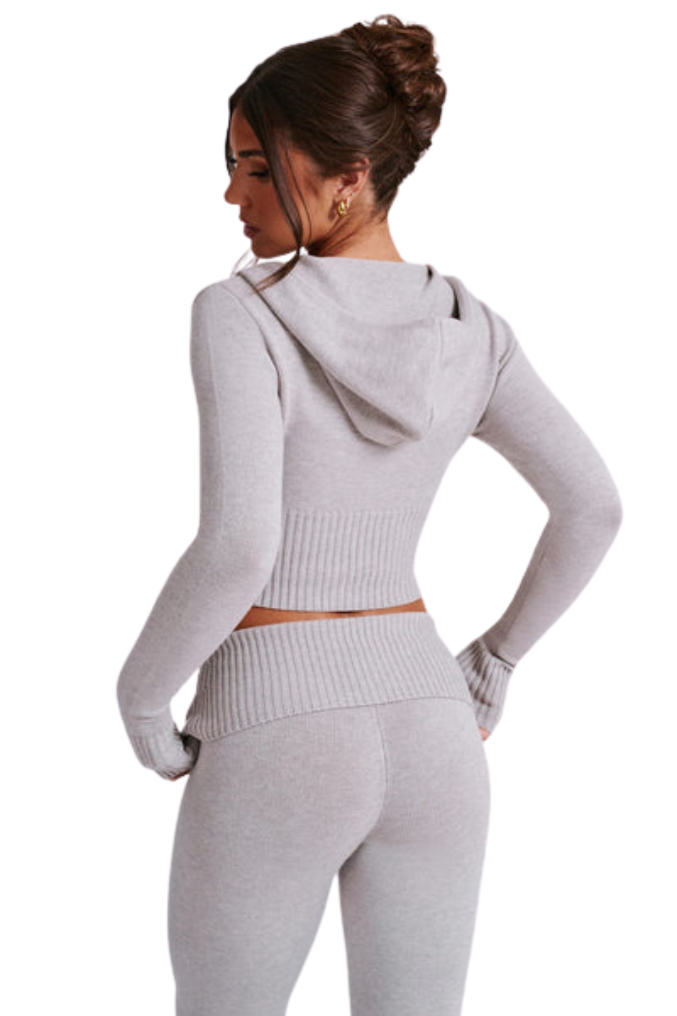 Conjunto Knitwear Portia – Cinza Claro Mesclado
