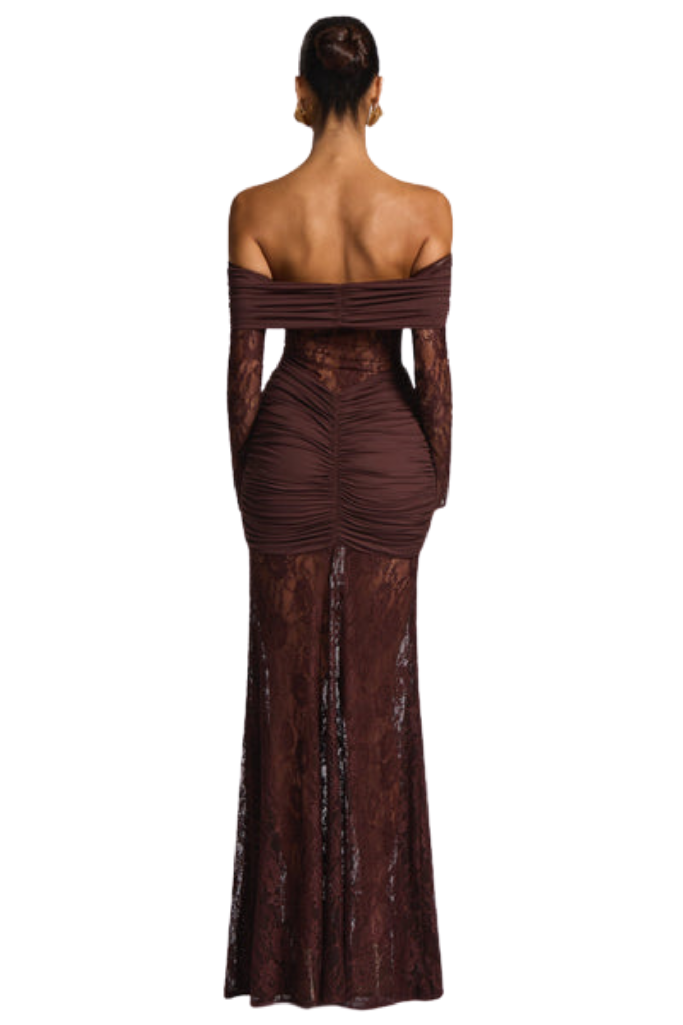 Vestido Longo Valentina Marrom Ameixa