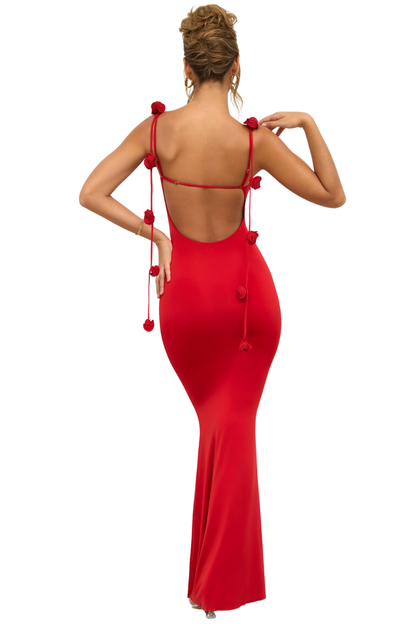 Vestido Longo  Rosas da Meia-Noite