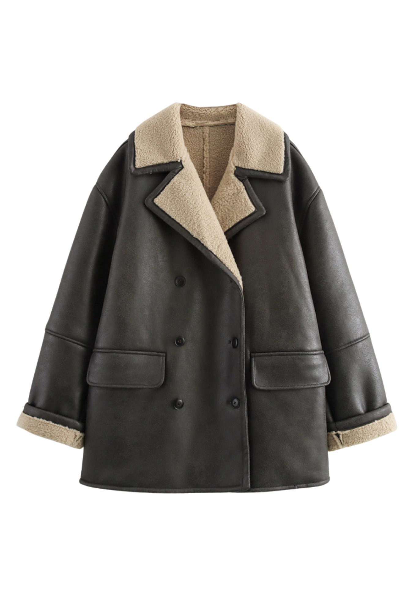 Casaco Oversized de Pele Sintética