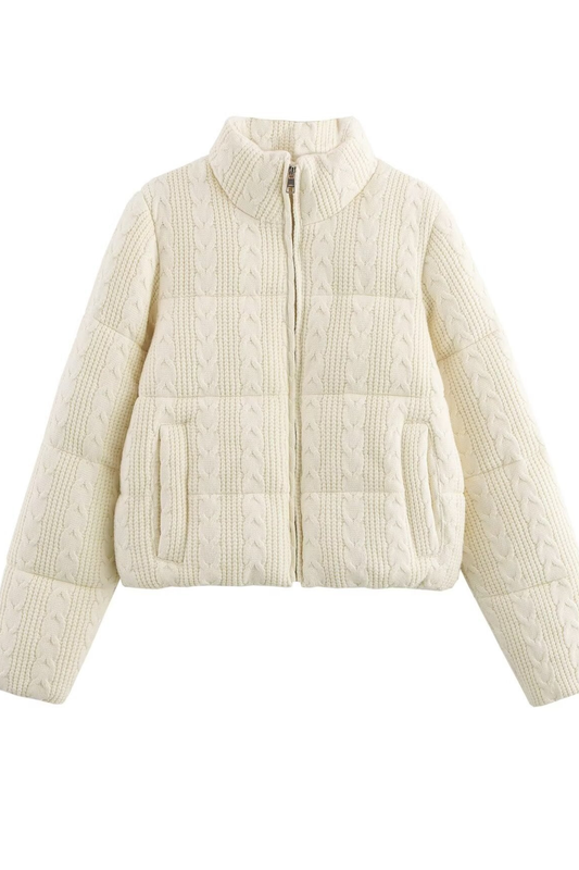 Jaqueta de Tricô em Bege