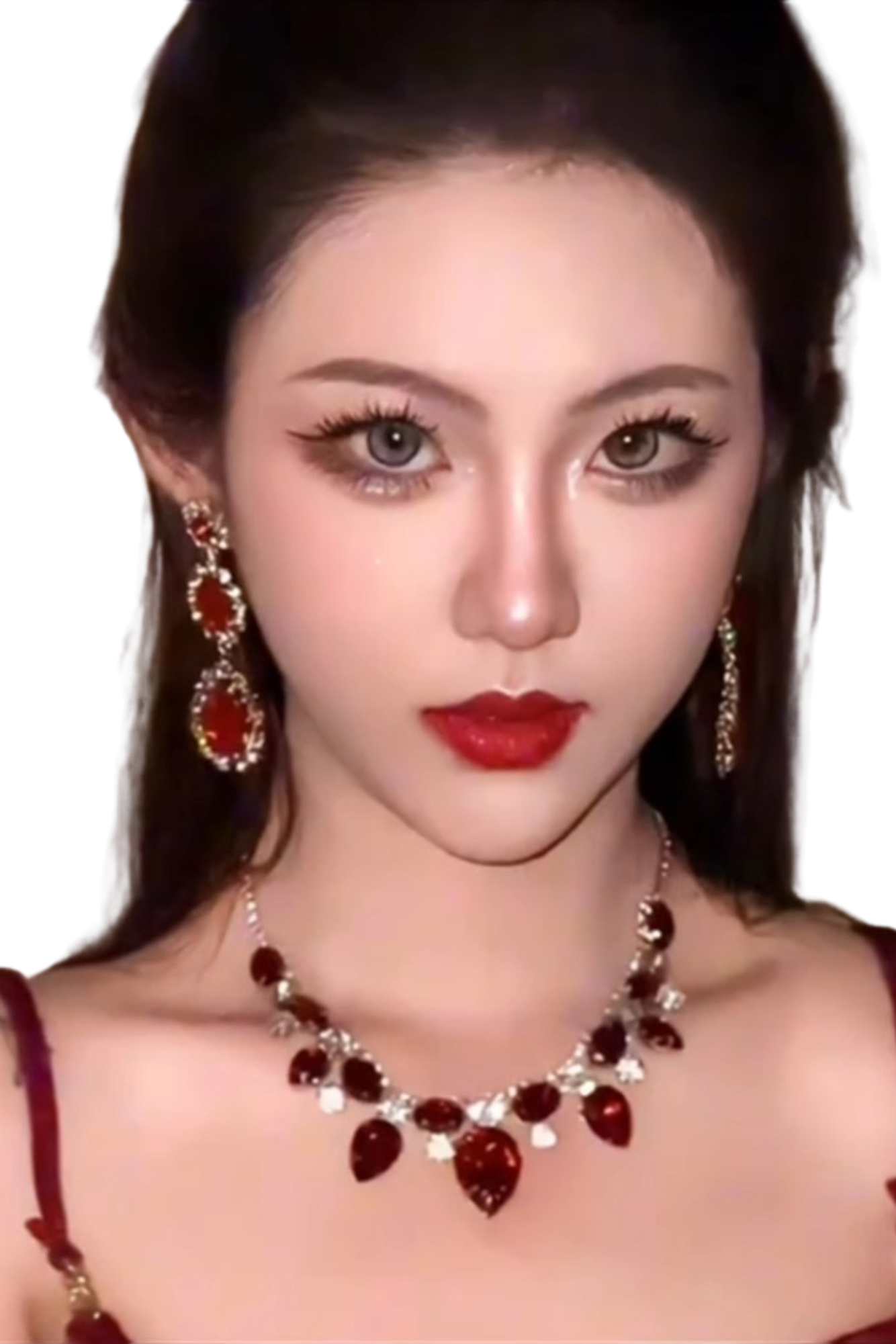 Gargantilha - Colar de Pedras Vermelhas