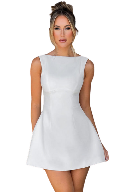 Vestido Curto Eloise em Marfim