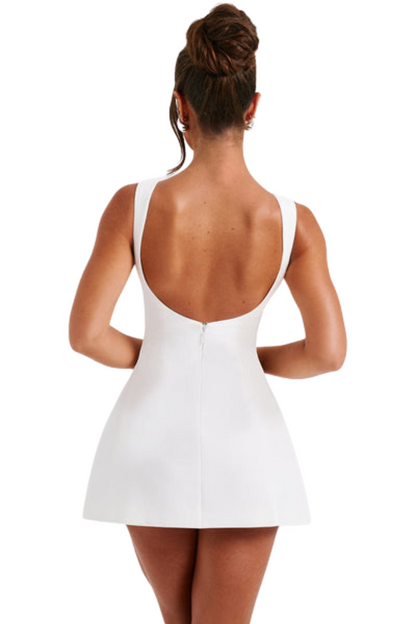 Vestido Curto Eloise em Marfim