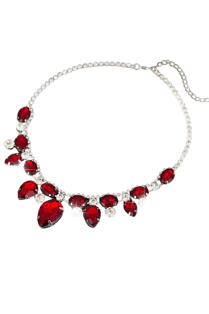 Gargantilha - Colar de Pedras Vermelhas