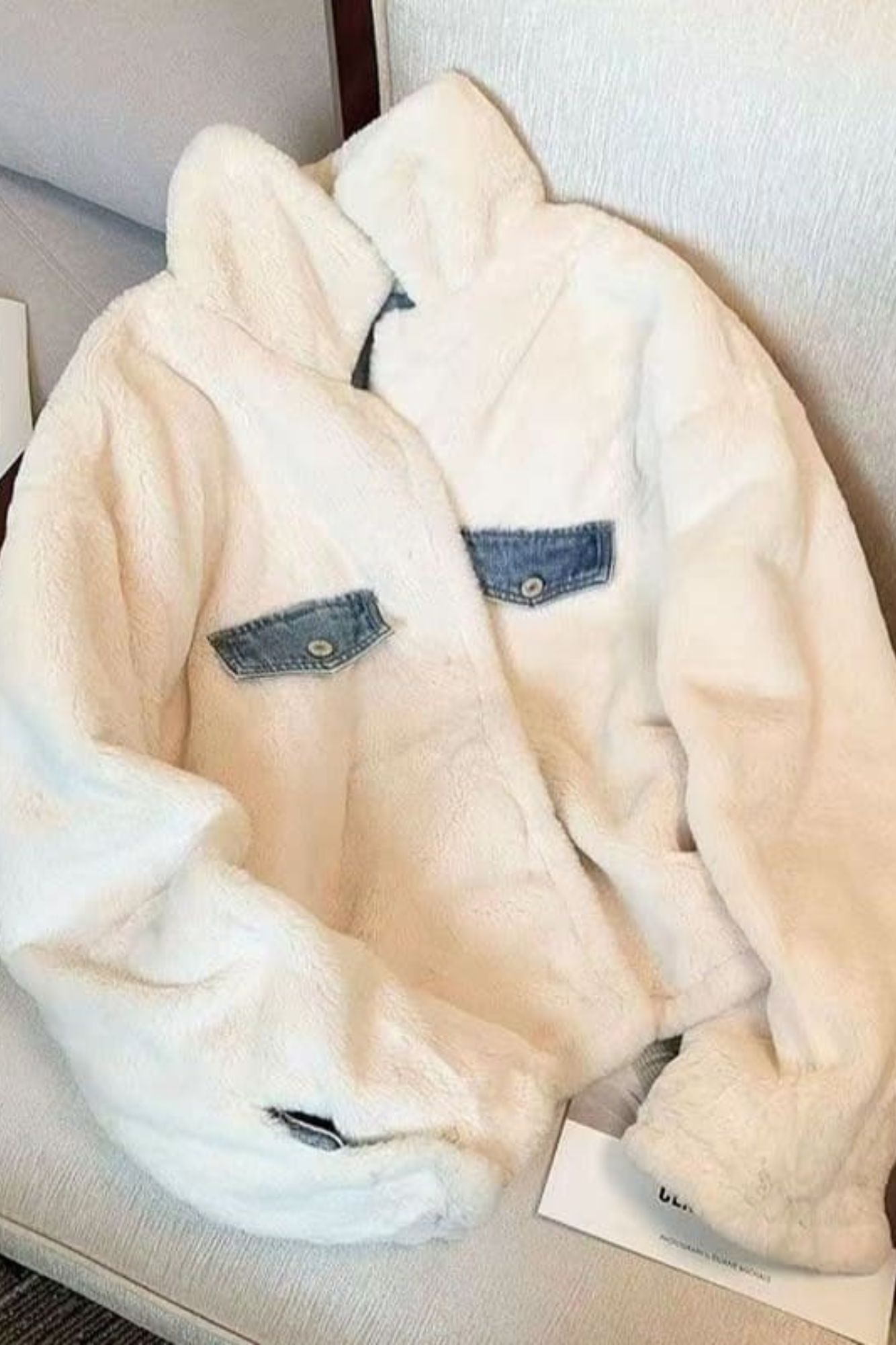 Jaqueta Jeans Dupla Face de Pelúcia