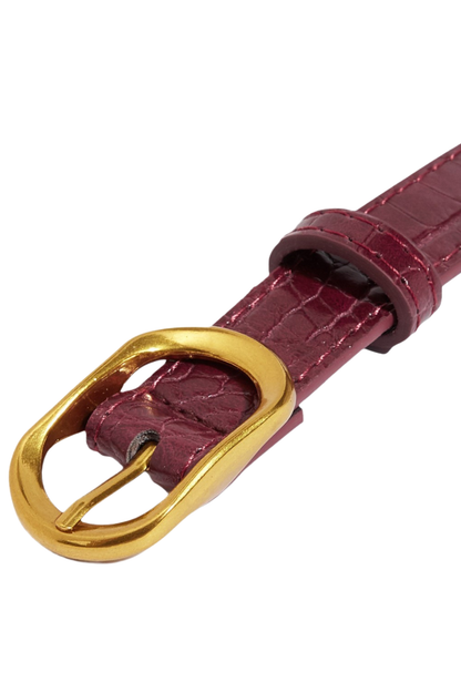 Cinto Ava - Couro Borgonha