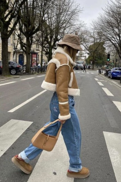 Jaqueta Cropped - Avelã