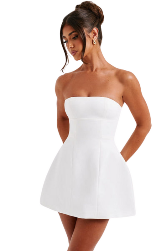 Vestido Curto Asha em Marfim