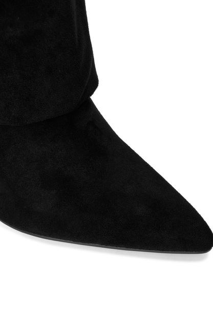 Botas de cano alto estilo cowboy - preto