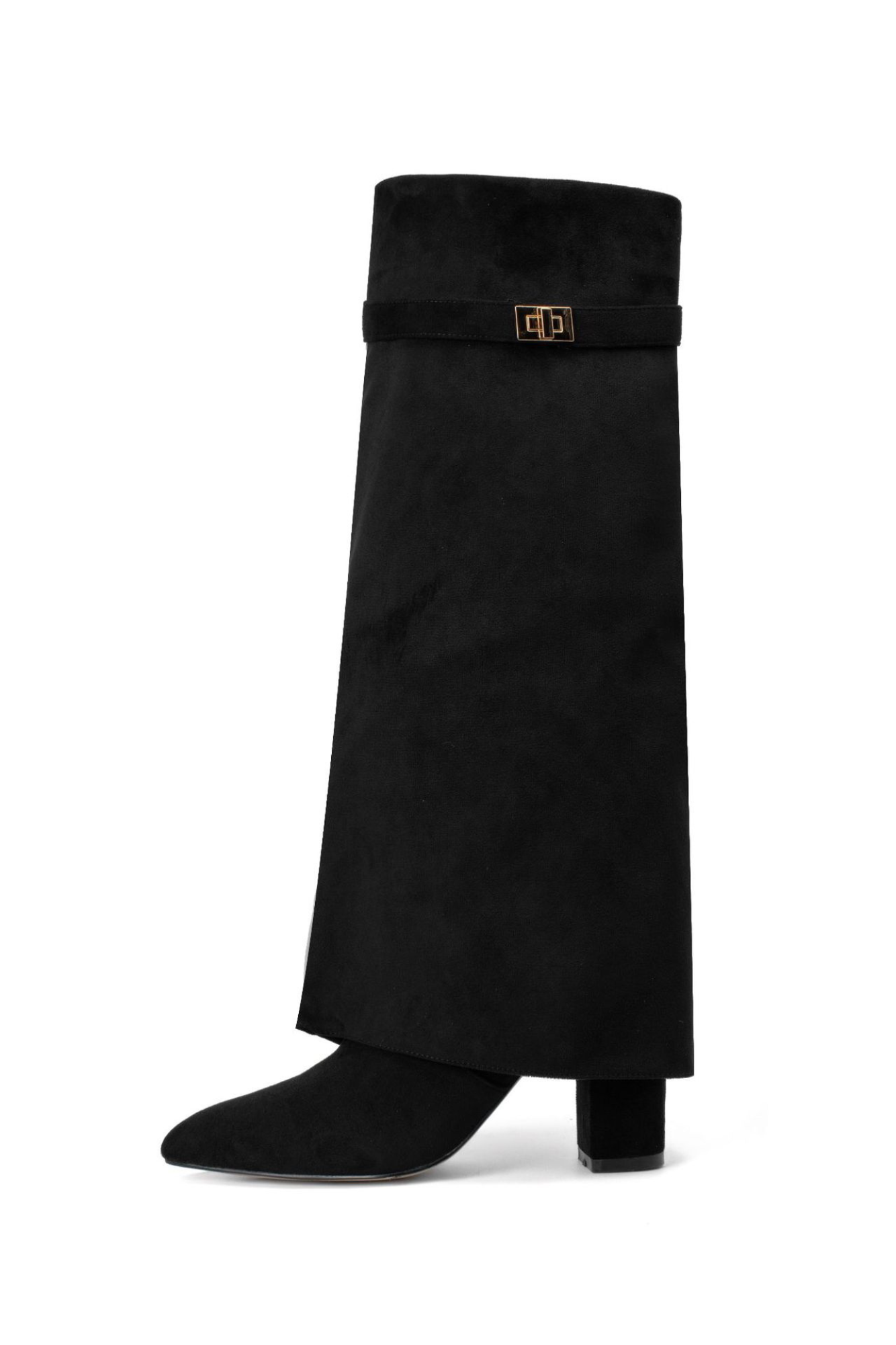 Botas de cano alto estilo cowboy - preto