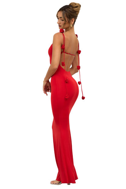 Vestido Longo  Rosas da Meia-Noite