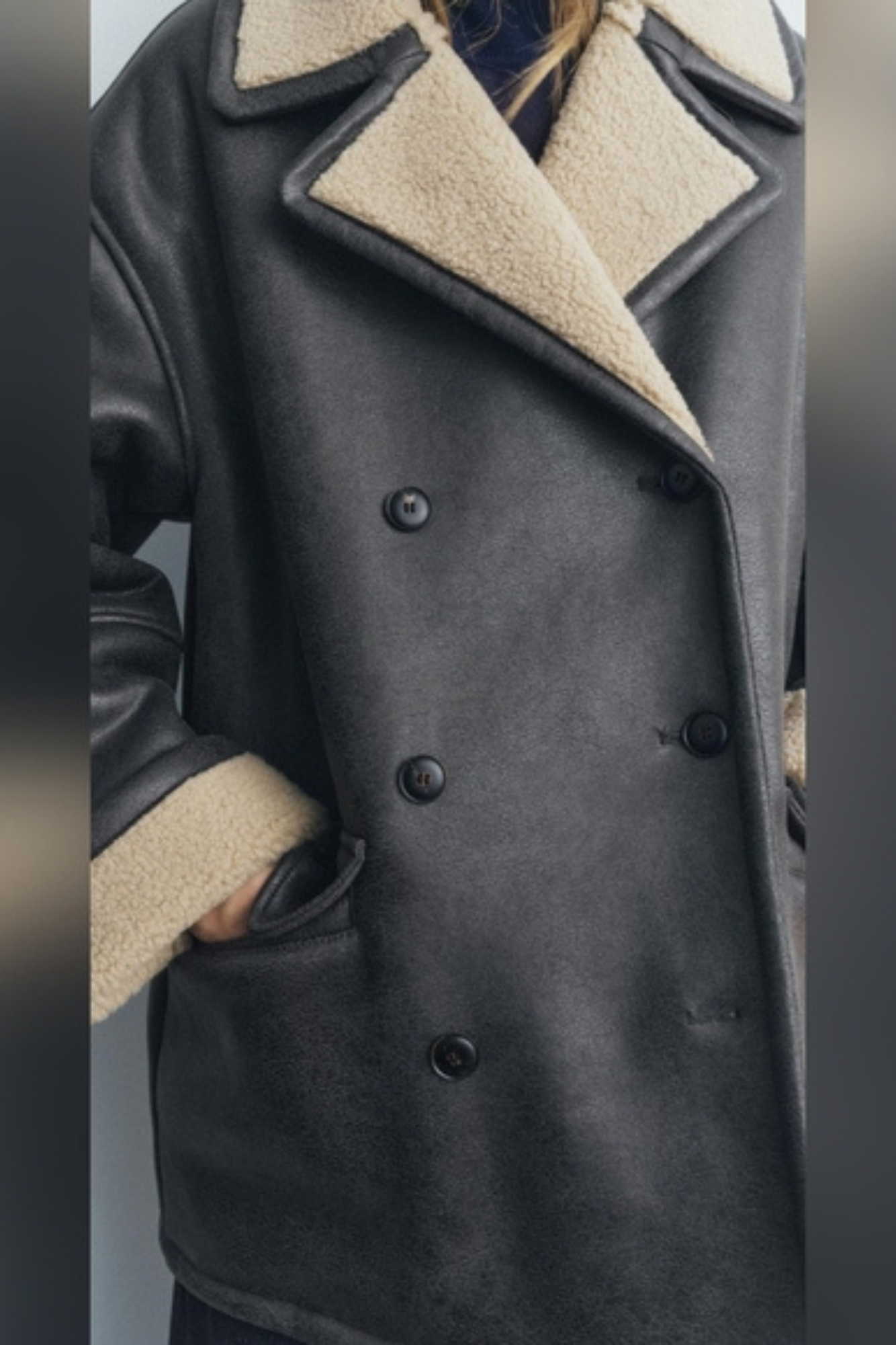 Casaco Oversized de Pele Sintética