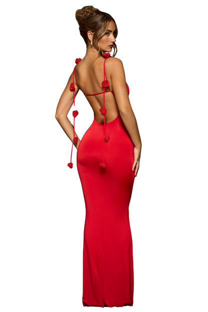 Vestido Longo  Rosas da Meia-Noite